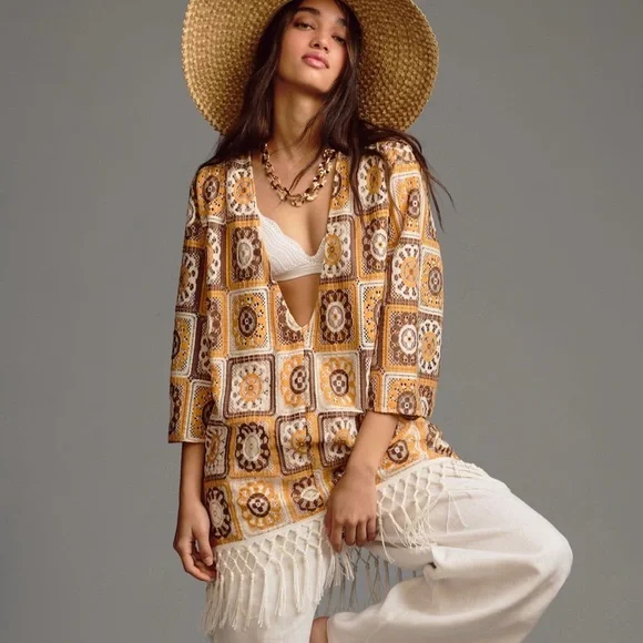 Self-Portrait Swim Cover-Up Crotchet One Size - Picture 4 of 7